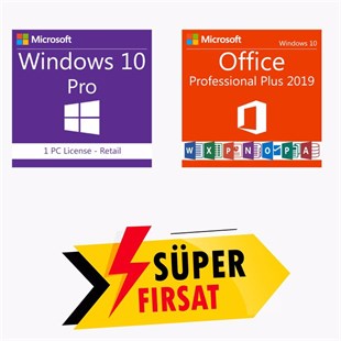 Windows 10 Pro ve Office 2019 Pro Plus Retail Dijital Lisans Anahtarı